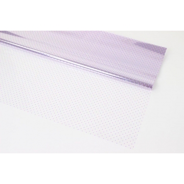 Celofánová arch s potiskem - lila puntík.