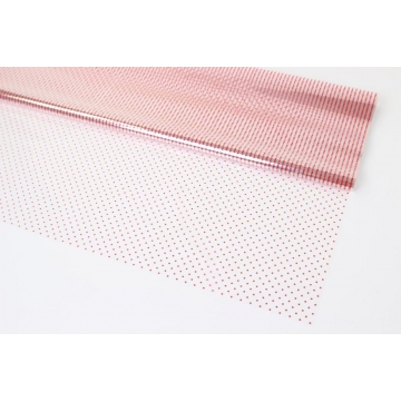 Celofánová arch s potiskem - červený puntík.