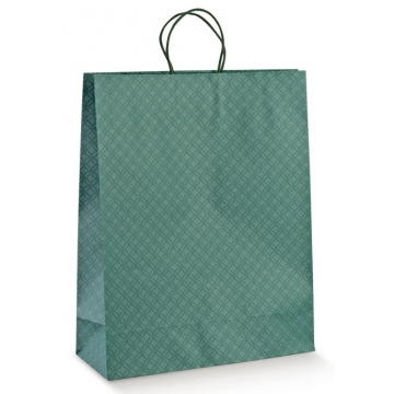 Dárková papírová taška tmavě zelená.