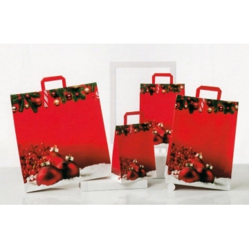 Dárková taška vánoční červená s baňkou | WrapCo.
