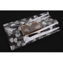 Celofánový sáček béžová srdíčka | WrapCo