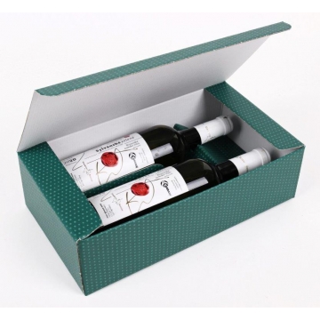 Dárková krabice na víno zelená - dvě láhve vína | WrapCo