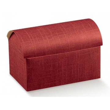 Dárková papírová krabička dekor bordó látka | WrapCo
