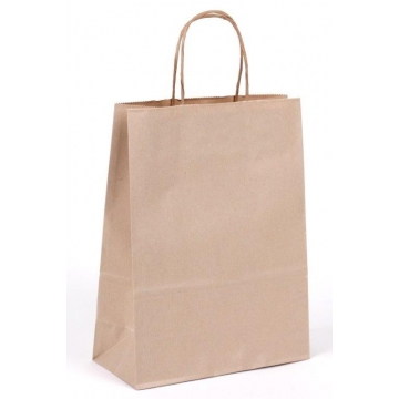 Dárková papírová taška přírodní s pevným točeným ouškem | WrapCo