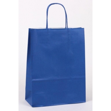 Dárková papírová taška modrá s pevným točeným ouškem | WrapCo
