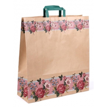 Přírodní dárková taška s motivem růží | WrapCo