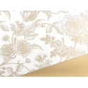 Dárková balící folie bílá se zlatou růží | WrapCo