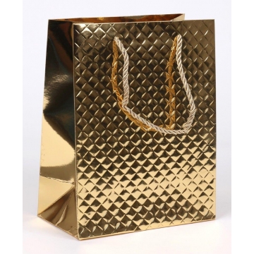 Zlatá dárková papírová taška metal lesk | WrapCo