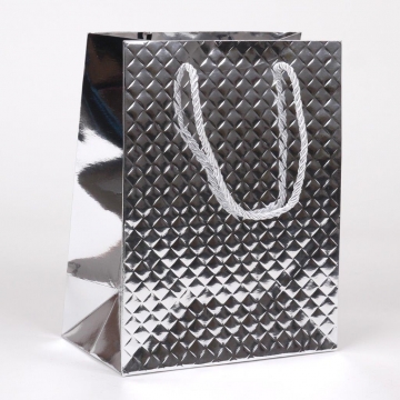Stříbrná dárková taška metalová | WrapCo.