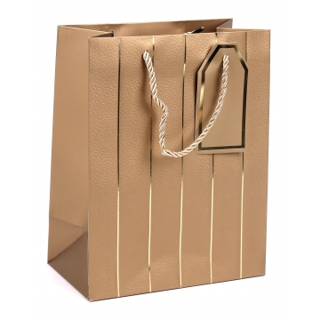Zlatá dárková papírová taška  | WrapCo