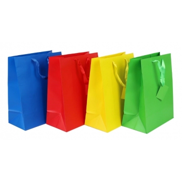 Mix jednobarevných dárkových tašek _ WrapCo.