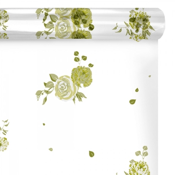 Celofán role s potiskem zelené růže | WrapCo