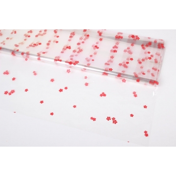 Celofánová arch s potiskem – červené květy | WrapCo