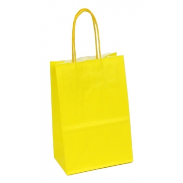 Dárková papírová taška žlutá s pevným točeným ouškem | WrapCo