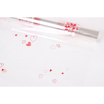 Celofán červené a zlaté srdíčka Love | WrapCo