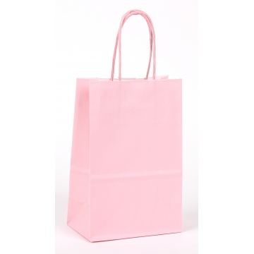 Dárková papírová taška růžová s pevným točeným ouškem | WrapCo