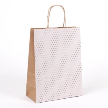 Dárková taška přírodní bílá s puntíky | WrapCo