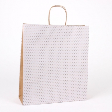 Dárková taška přírodní bílá s puntíky | WrapCo