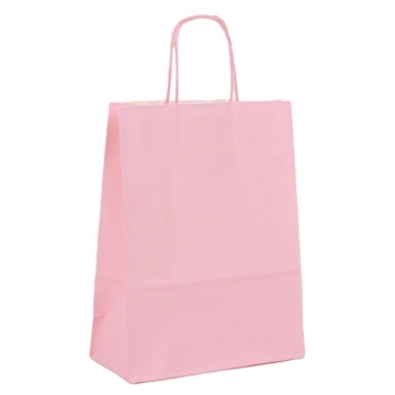 Dárková papírová taška růžová s pevným točeným ouškem | WrapCo