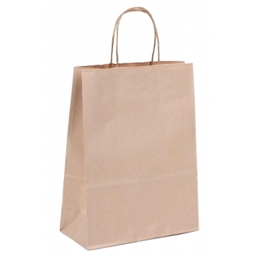 Dárková papírová taška přírodní s pevným točeným ouškem | WrapCo