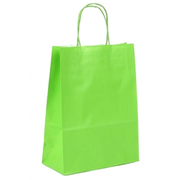 Dárková papírová taška světle zelená s pevným točeným ouškem | WrapCo