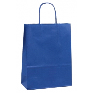 Dárková papírová taška modrá s pevným točeným ouškem | WrapCo