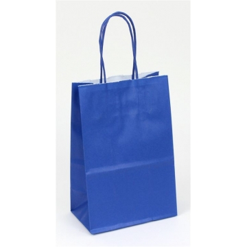 Dárková papírová taška modrá s pevným točeným ouškem | WrapCo